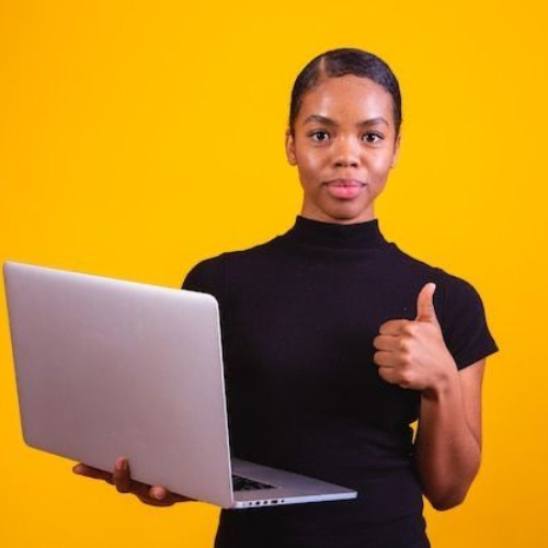 woman happy after she secured worpress hosting with Truehost