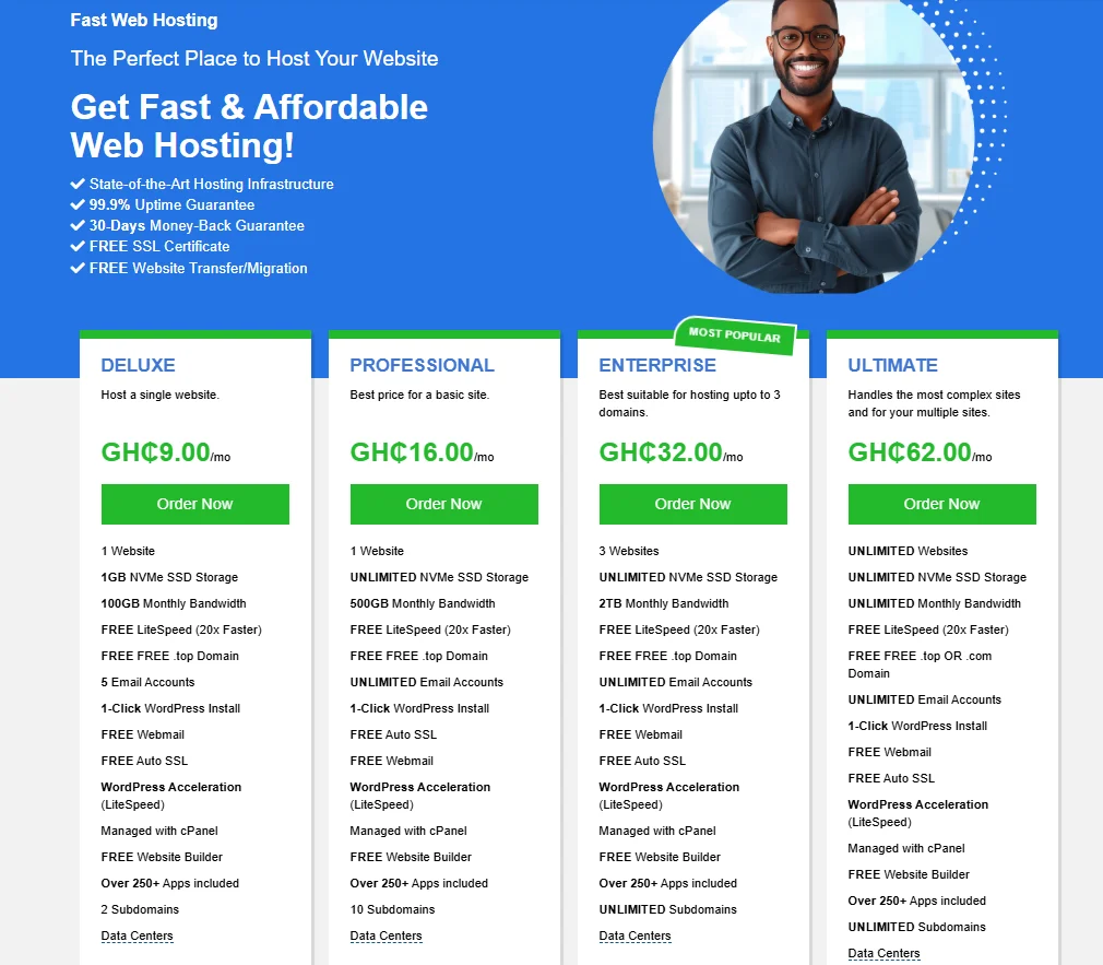 Aveshost web hosting packages