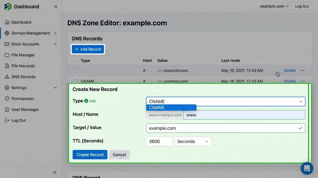 create a CNAME record. 