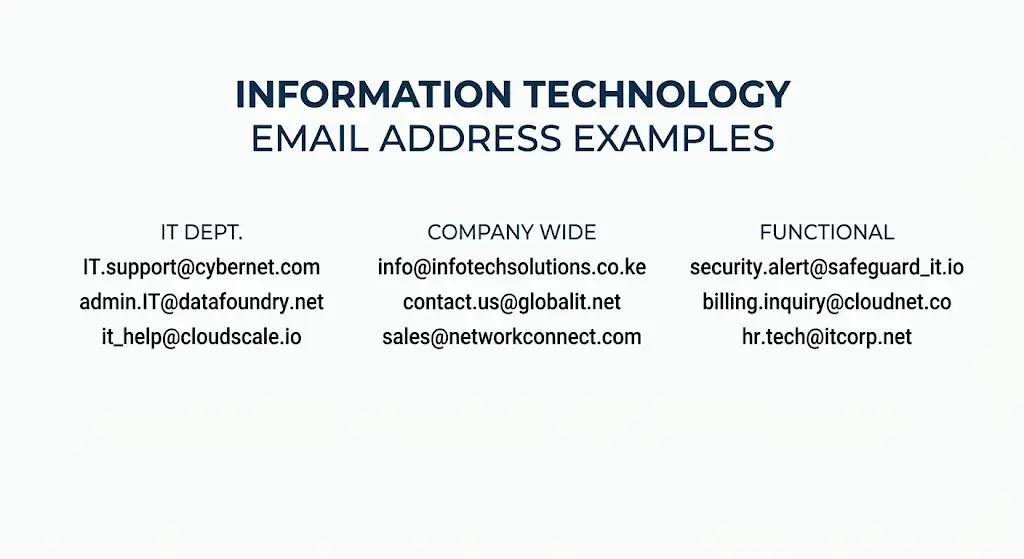 it business email address examples