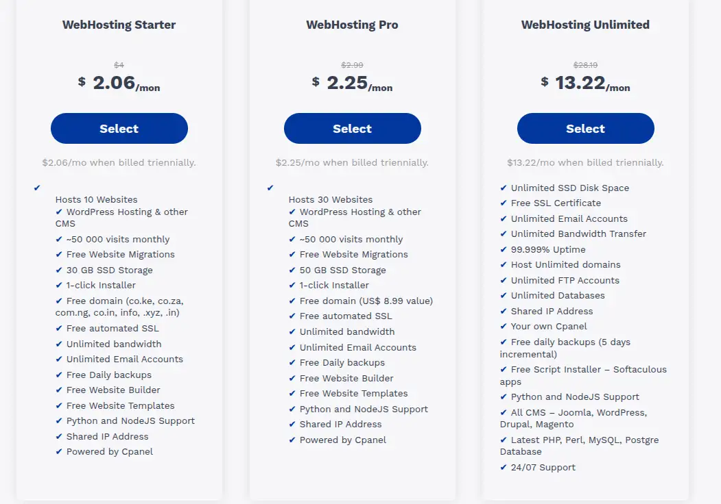 Shared Hosting in Ghana: Prices, Features and What You Get 1 Shared hosting prices at truehost
